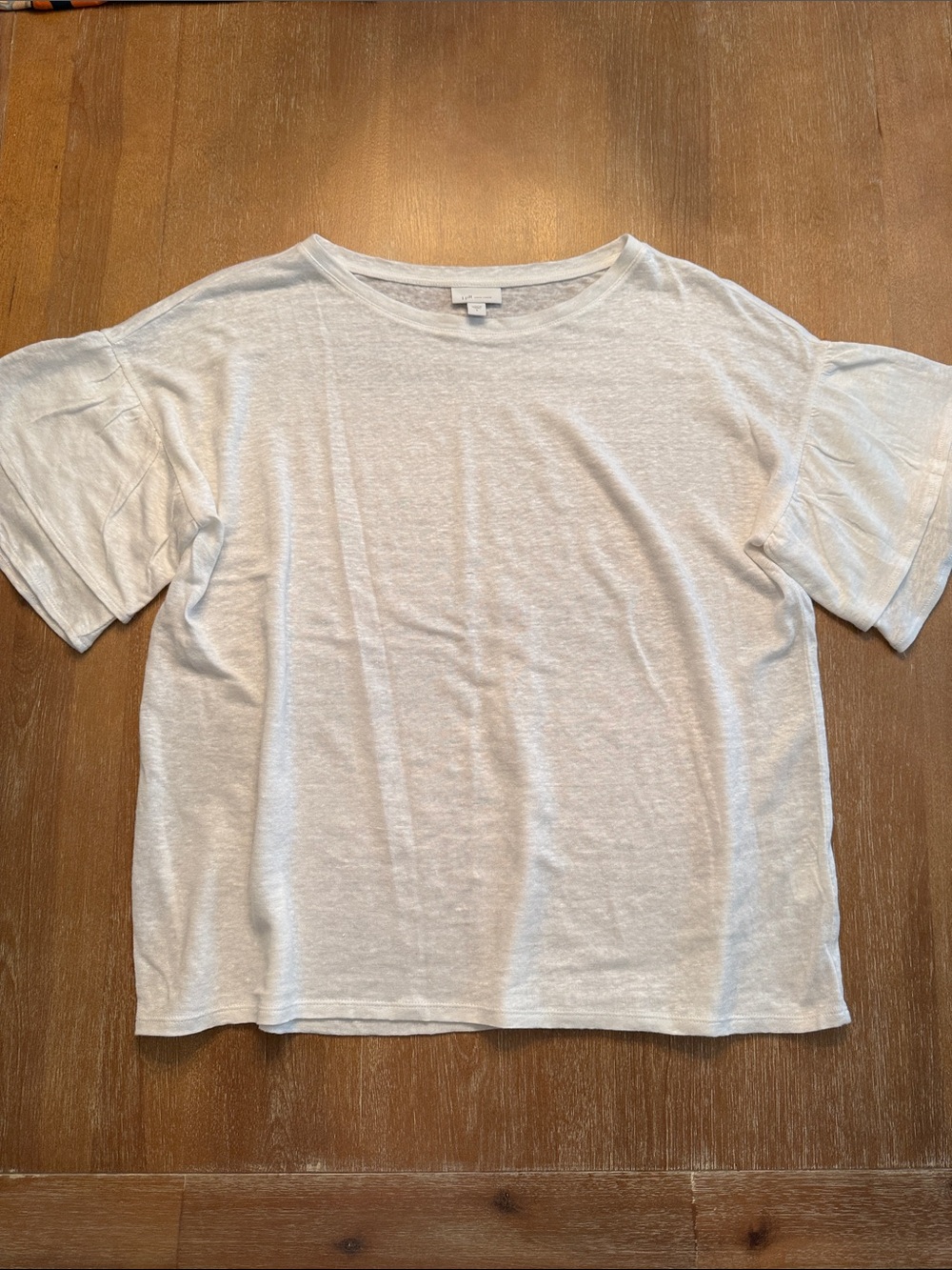 J. Jill white Ruffle Sleeve Tee